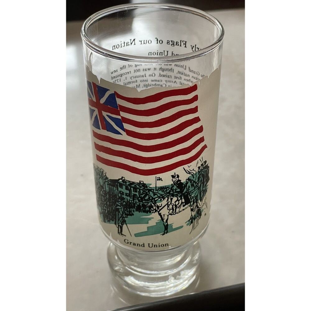 Vintage Early Flags of our Nation Grand Union Drinking Glass Flag Foundation 70s